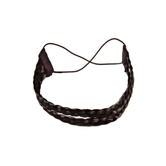 Haarband aus Kunsthaar - doppelreihig dunkelbraun
