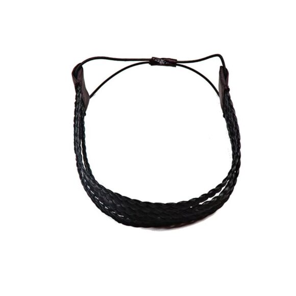 Haarband aus geflochtenem Kunsthaar vierreihig schwarz