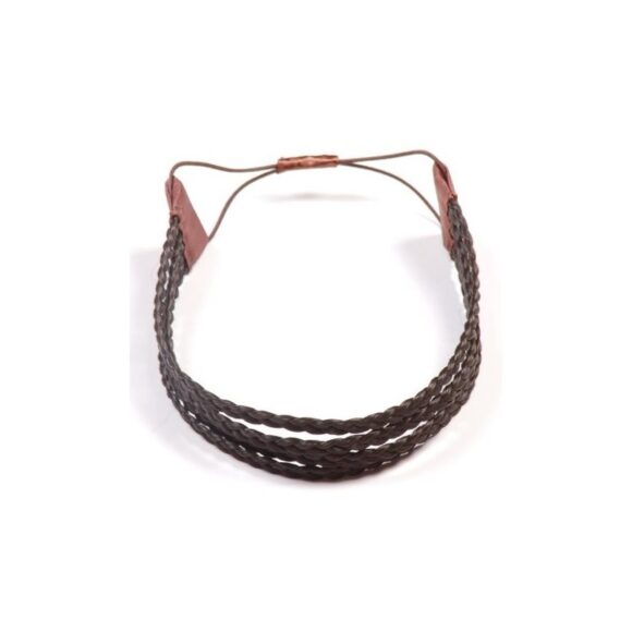 Haarband aus geflochtenem Kunsthaar vierreihig dunkelbraun hellbraun