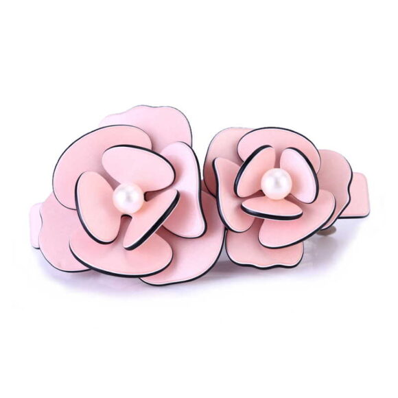 Patentspange Blumen rosa