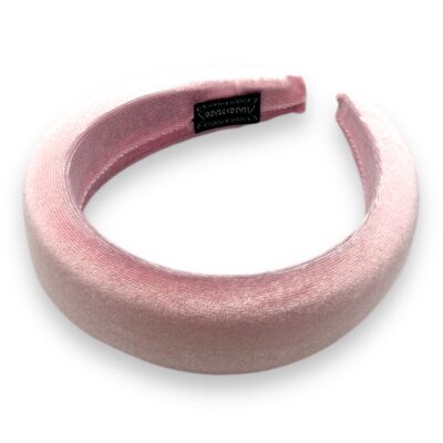 Haarreif Samt 4 cm rosa, gepolstert